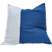 Nantes 100% Pure French Linen Cushion Square Feather Filled 55cm-Alantic Blue & White