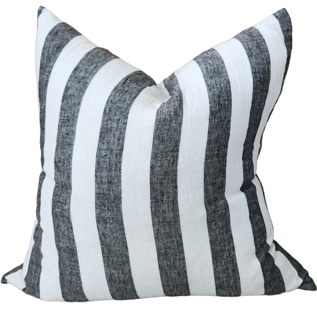 Taylor Pure French Linen Cushion 55cm Square - Black