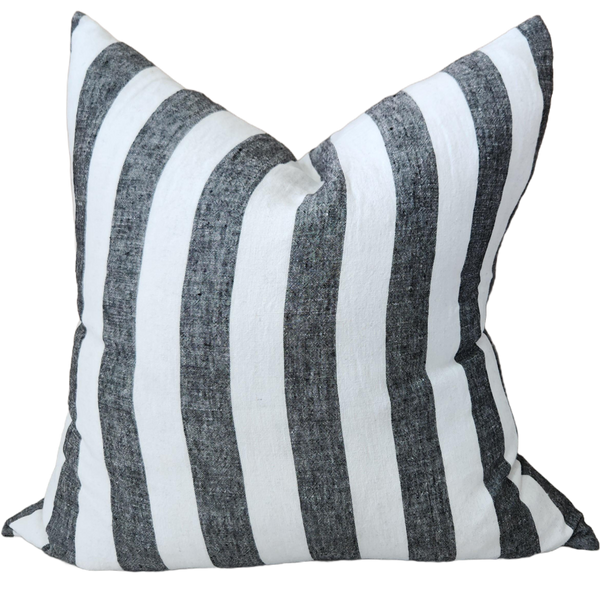 Taylor Pure French Linen Cushion 55cm Square - Black
