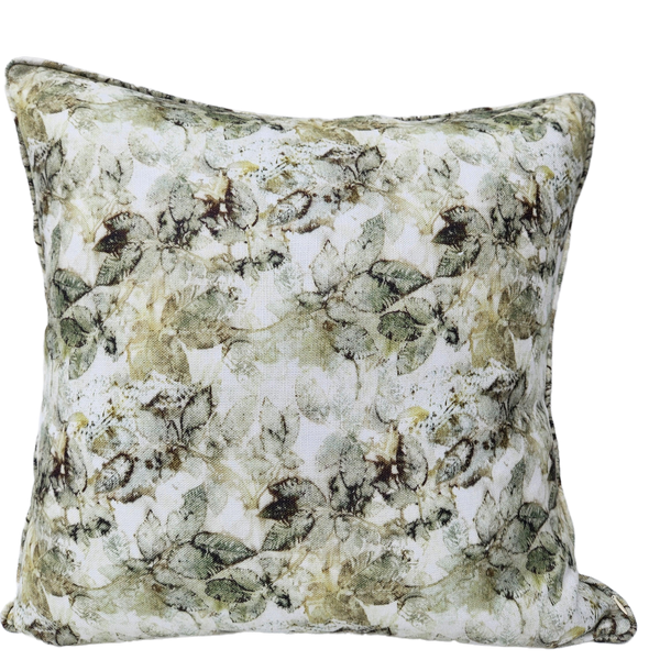 Leaf Print on Rock French Linen Cushion 55cm Square Feather Filled