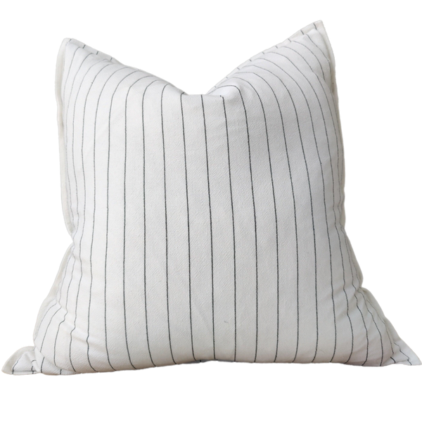 Granville Linen Cotton Cushion 50x50cm - Black Striped