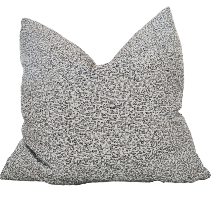 LAST ONE - Hayla Jacquard Double Sided Cotton Linen Cushion 55cm Square - Black