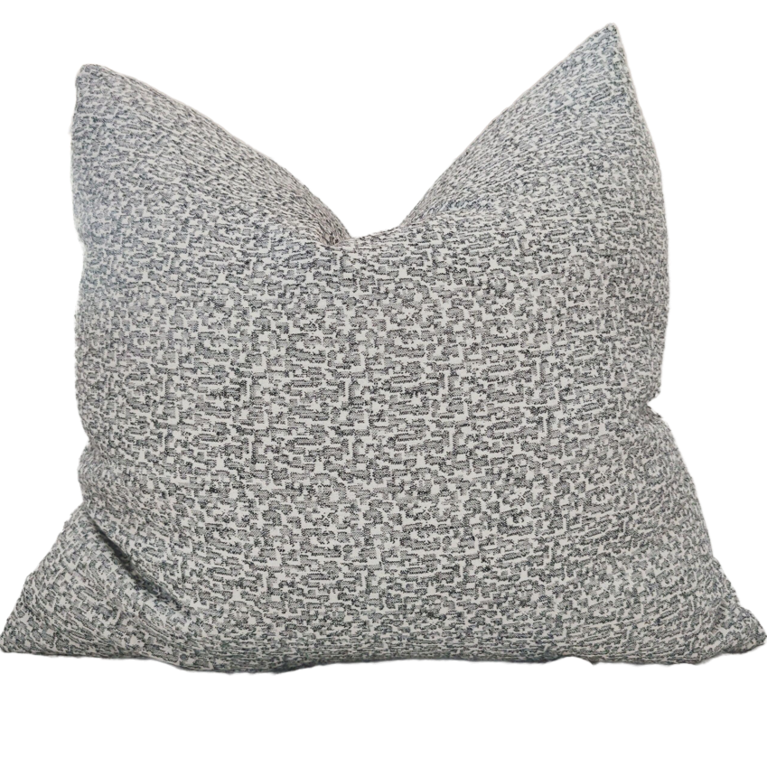 Hayla Jacquard Double Sided Cotton Linen Cushion 55cm Square - Black