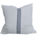 Casa Texture Pure French Linen Cushion Feather Filled 55cm Square - Serape Striped Indigo Blue