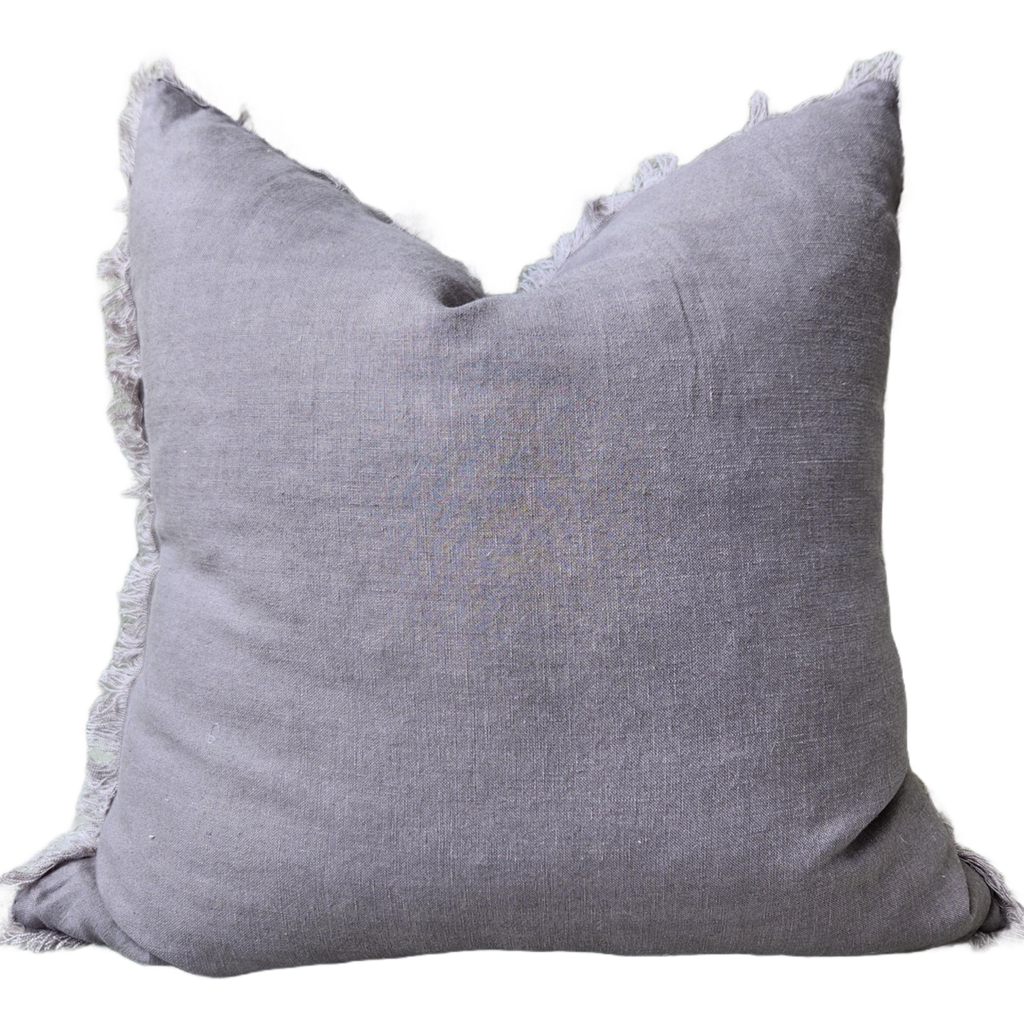 Mijas Pure French Linen Cotton Cushion 55cm Square - Slate Grey