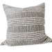 Kimpton Grey Artisan Block Printed Heavy Weight Pure French Linen Cushion 55cm Square
