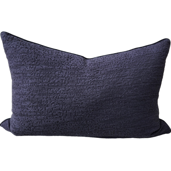 Millard Jacquard Linen Cushion 40x60cm Lumbar - Gassin Black