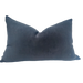 Fontainebleau Cotton Velvet & French Linen Two Sided Feather Filled Cushion 40cmx60cm Lumbar- Black Swan