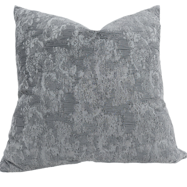 Moss Linen Cotton Cushion 55cm Square Feather Filled - Grey