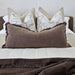 Champêtre Heavy Weight French Linen Cushion 40x90cm Long Lumbar - Light Chocolate Brown