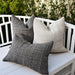 Marly Yarn Dyed Linen Woven Cushion 55cm Square - Black White Geometric
