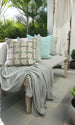 Serene Cushion 55cm Square - Geometric Off White | Beige | Mint Green