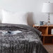 Bella Luxurious Silk Velvet Reversible Quilted Bed Cover Massive Blanket 230x200cm - Charcoal