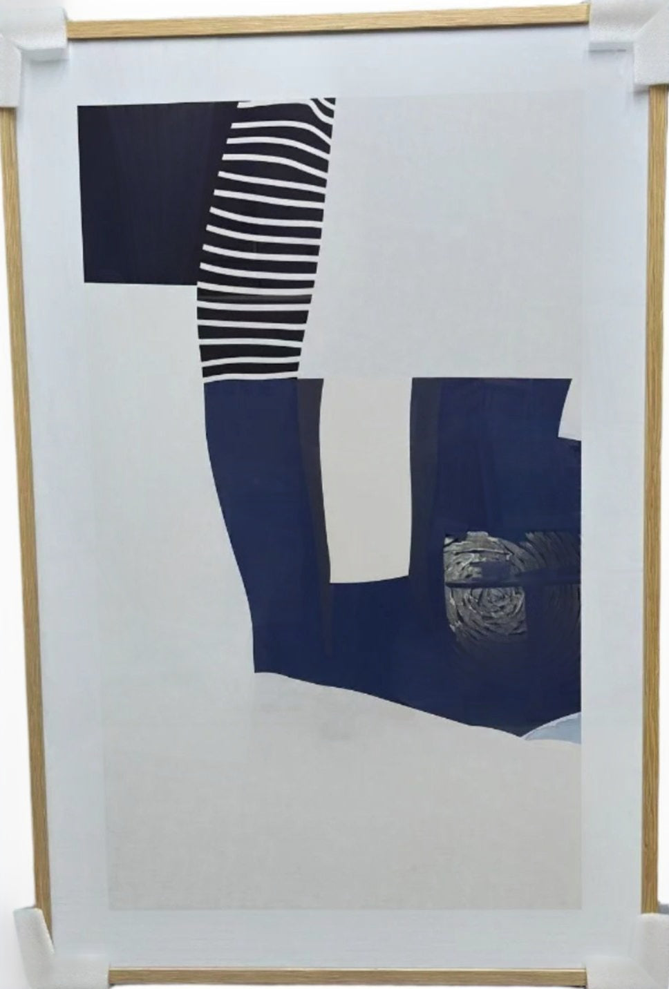 P037 Oak Framed Perspex Glass Canvas Art Print 120 cm x 80 cm