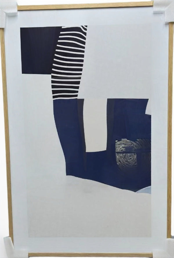 P037 Oak Framed Perspex Glass Canvas Art Print 120 cm x 80 cm