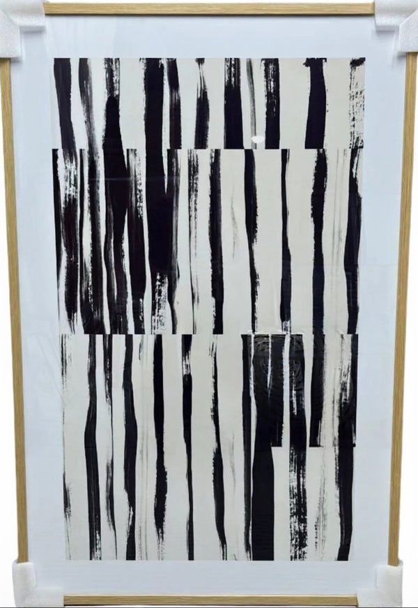 P035 Oak Framed Perspex Glass Canvas Art Print 120 cm x 80 cm