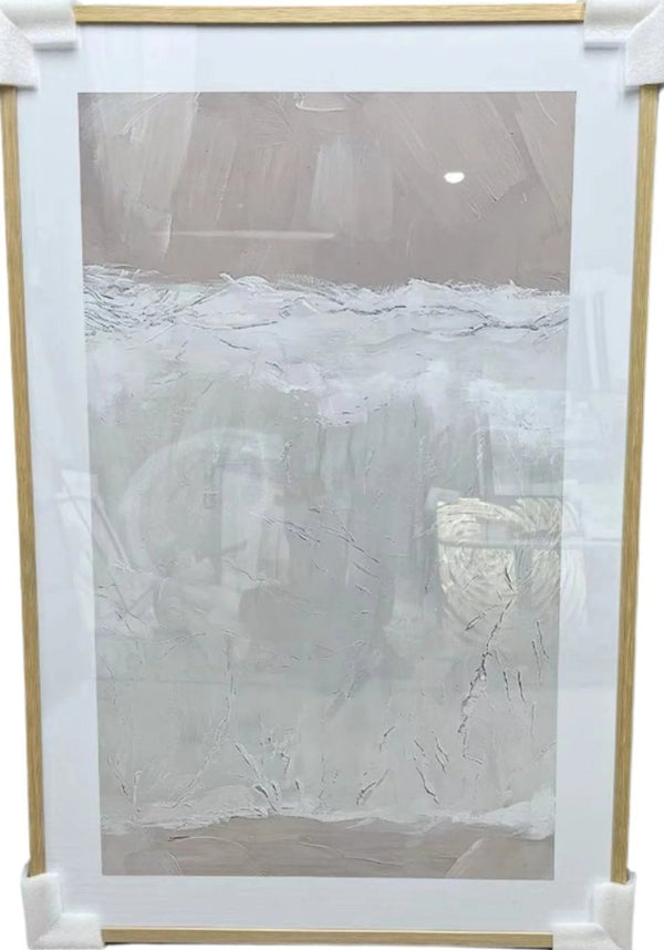 P051 Oak Framed Perspex Glass Canvas Art Print 120 cm x 80 cm