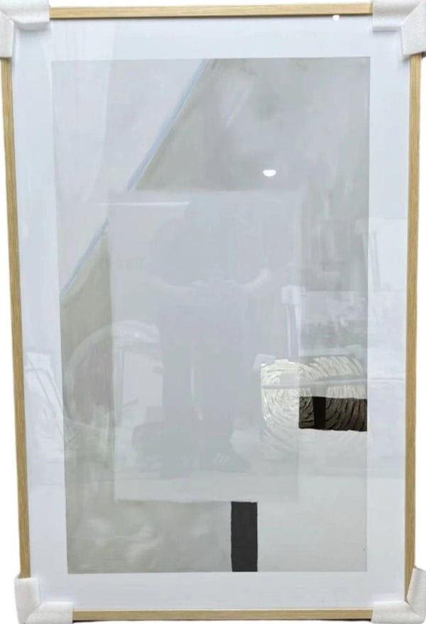 P052 Oak Framed Perspex Glass Canvas Art Print 120 cm x 80 cm