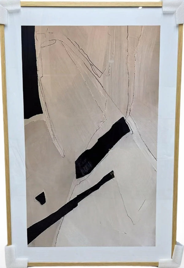 P039 Oak Framed Perspex Glass Canvas Art Print 120 cm x 80 cm