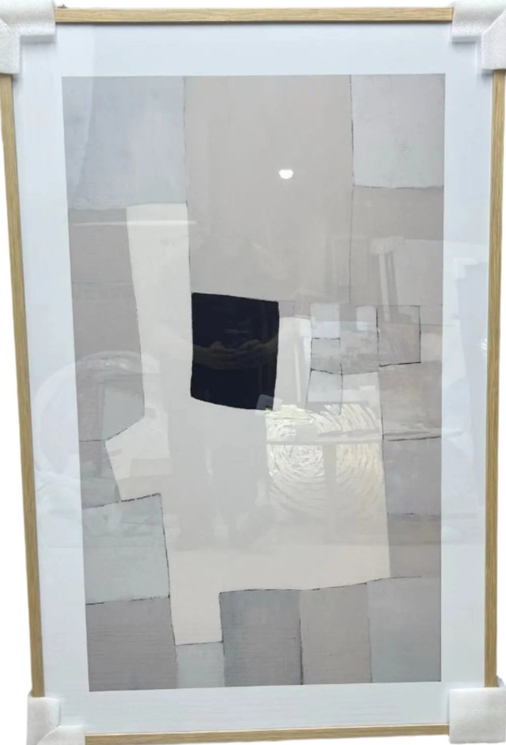 P059 Oak Framed Perspex Glass Canvas Art Print 120 cm x 80 cm