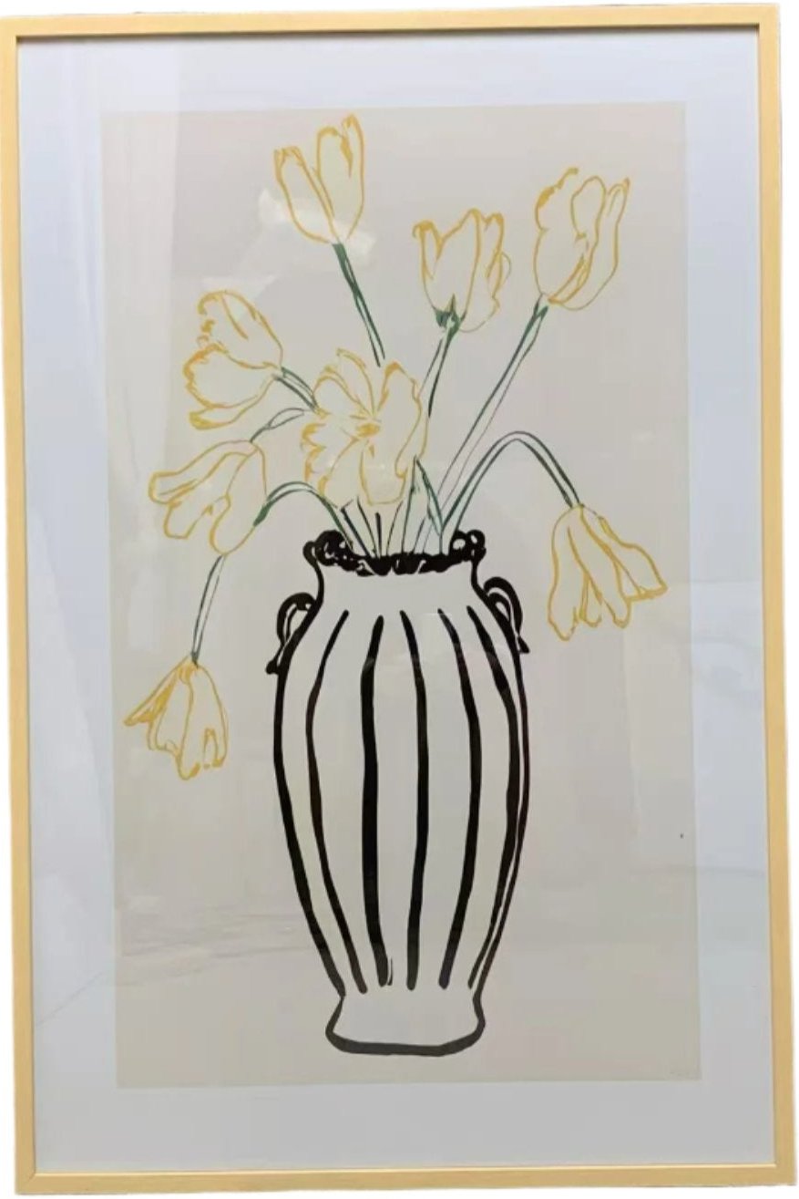 P078 Oak Framed Perspex Glass Canvas Art Print 120 cm x 80 cm
