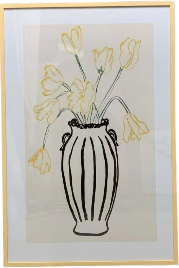 P078 Oak Framed Perspex Glass Canvas Art Print 120 cm x 80 cm