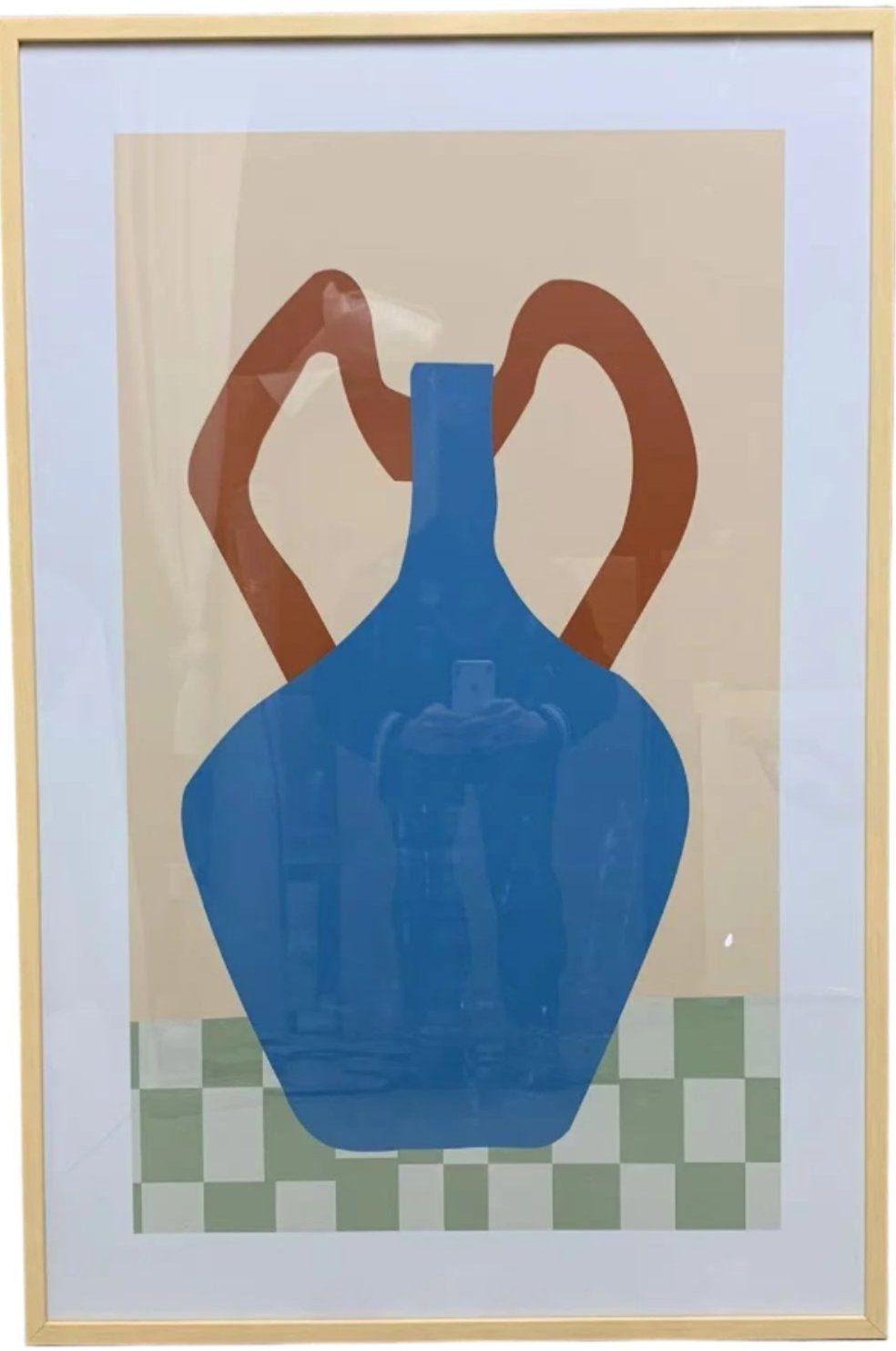 P081 Oak Framed Perspex Glass Canvas Art Print 120 cm x 80 cm