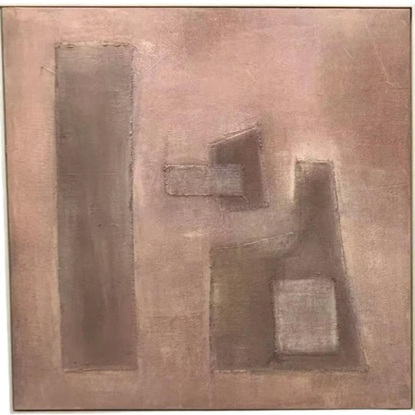 H064 Oak Framed Full Hand Painted Artwork 100 cm x 100 cm