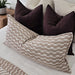 Mosaic Jacquard Linen Cotton Cushion 40x90cm Long Lumbar - Mocha Mousse | Off White