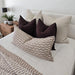 Mosaic Jacquard Linen Cotton Cushion 40x90cm Long Lumbar - Mocha Mousse | Off White