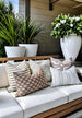 Ada Cushion 55cm Square - Brown | Latte Check