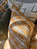 Penelope Artisan Block Printed Heavy Weight Pure French Linen Cushion 55cm Square - Taffy