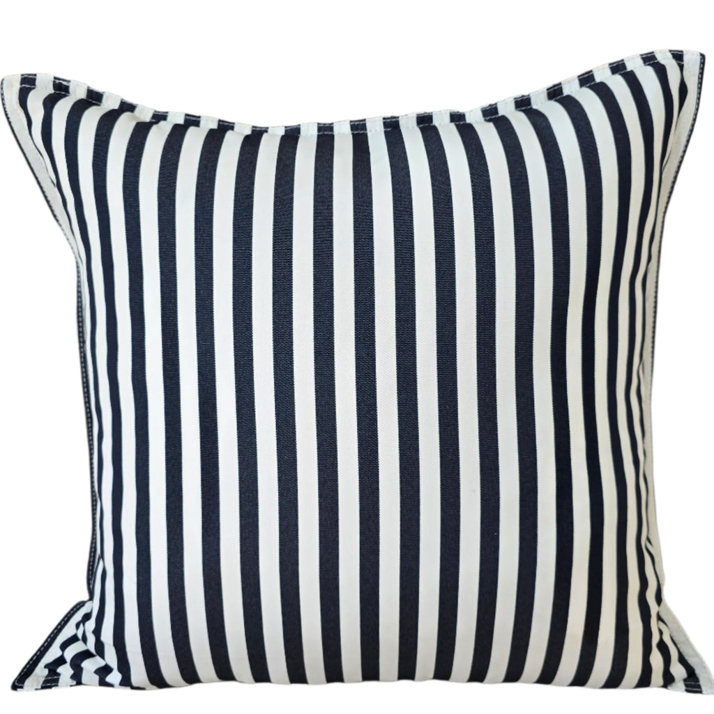 Sunlit Serenade Solution Dyed Eco-Friendly Outdoor Cushion 55cm Square - Dark Navy & White Striped