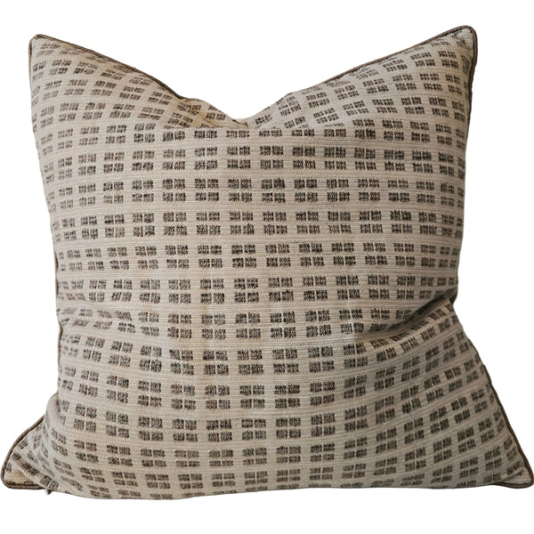 Summer Solace Cushion 55cm Square - Earthy Brown Dash | Natural