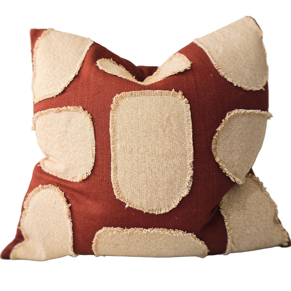 Fia Linen Cotton Cushion 55cm Square - Chili Peper | Peach
