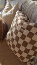 Classic Checkerboard Cushion 55cm Square - Chocolate Brown | Beige