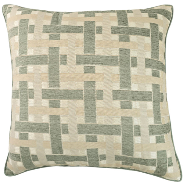 Serene Cushion 55cm Square - Geometric Off White | Beige | Green