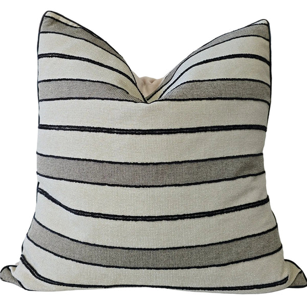 Audrey Cushion 55cm Square - Oatmeal | Black Stripe