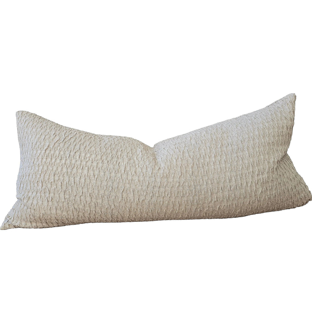 Maeve Linen Cotton 2 Sided Long Cushion 40x90cm Lumbar - Natural Oatmeal