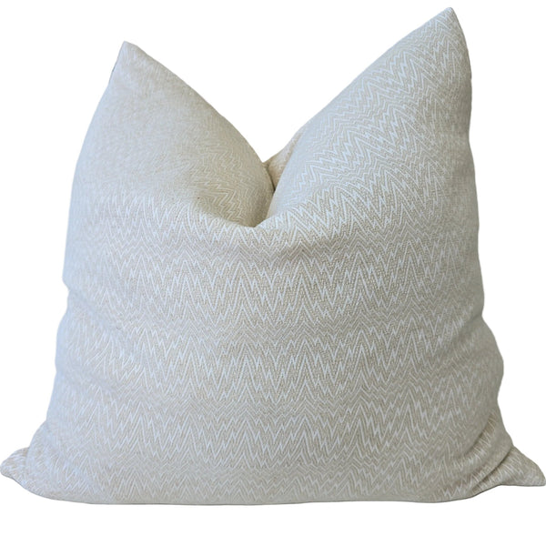 The Ripple Jacquard Linen Cotton Cushion 55cm Square - Off White | Natural