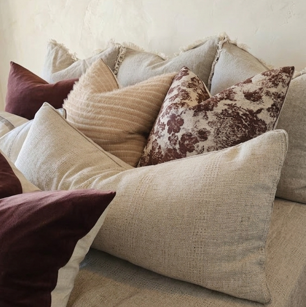 Libbie Linen Blend Cushion Long Lumbar 40x90cm - Natural