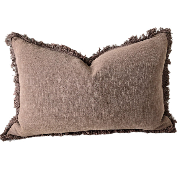 Champêtre Heavy Weight French Linen Cushion 40x60cm Lumbar - Light Brown