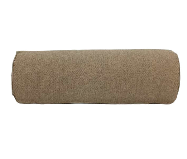 PREORDER MID OCT DROP | Hailey Linen Chenille Cushion Bolster 60cm Length - Bosc Pear with Natural Piping