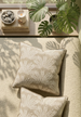 Radiating Fern Cushion 55cm Square - Earthy Taupe and Oatmeal