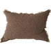 Della Heavyweight Pure Linen Cushion 40x60cm Lumbar - Rust Dark Mocha Fringe