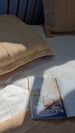 RESTOCK MID JUNE - Sahara Linen Cotton Quilted Bed Cover Massive Blanket Coverlet Set 240cm x 260cm +2 Pillowcases - Oatmeal