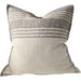 The Anchor Heavyweight Linen Cushion 55cm Square - Natural | Charcoal Grey Stripe