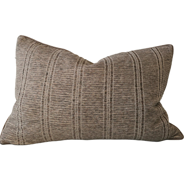Summer Solace Cushion 40x60cm Lumbar - Espresso Stripe | Natural