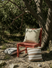 Monet Solution Dyed Eco-Friendly Outdoor Cushion 55cm Square Polyester Filled - Green | Oatmeal