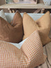 Houndstooth Cushion 55cm Square -Terracotta Peach